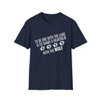 Wolf Paw Print T-Shirt – "To Be One With The Land Is To Share A Heartbeat With The Wolf"