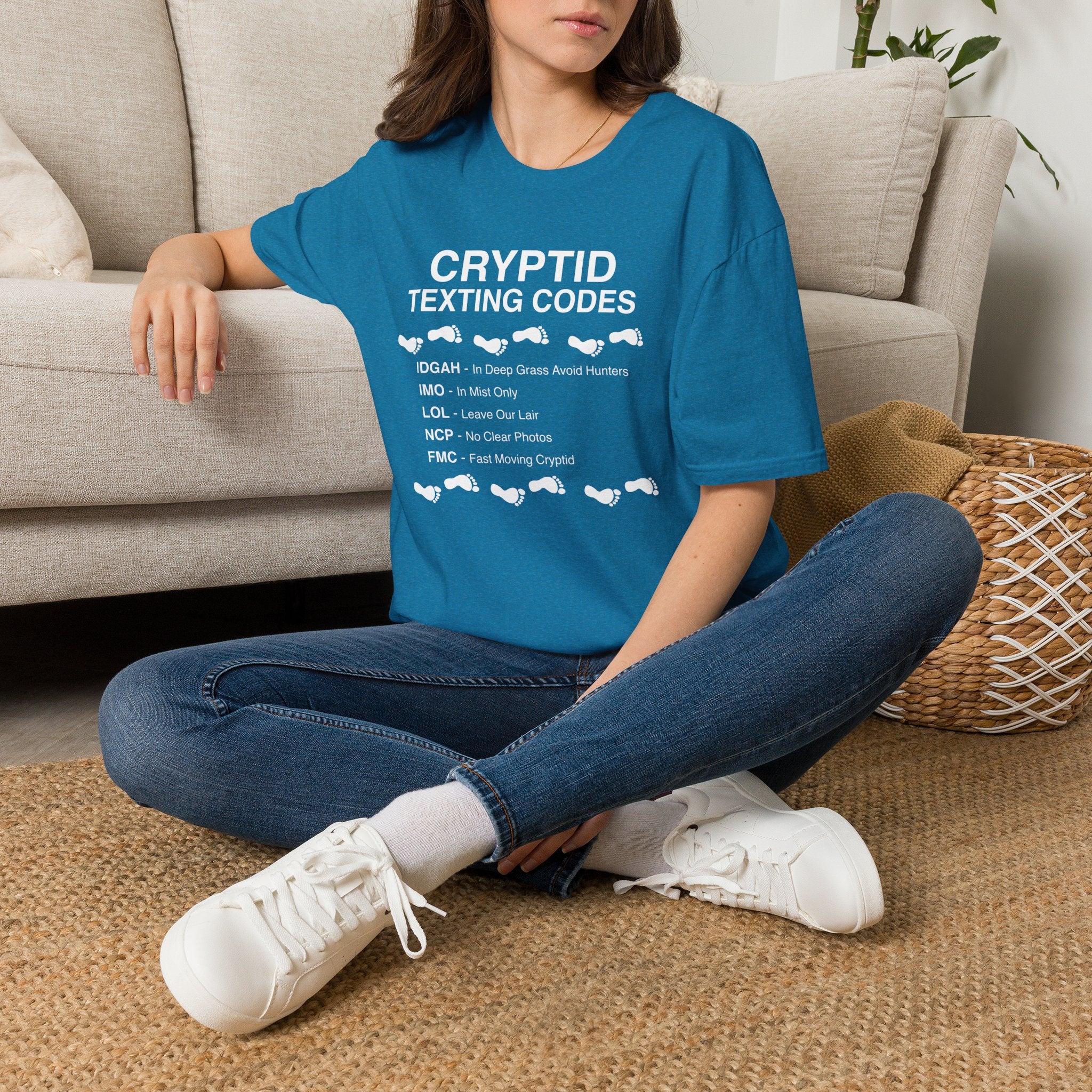Cryptid Texting Codes T-Shirt — Funny Bigfoot/Nessie Sasquatch Meme Tee for Cryptid Fans