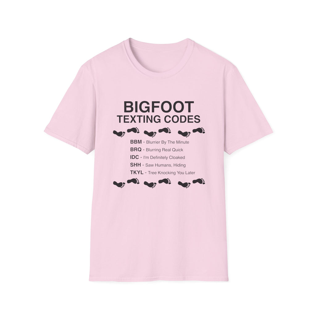 Bigfoot Texting Codes T-Shirt — Funny Sasquatch Emoji Trail Tee