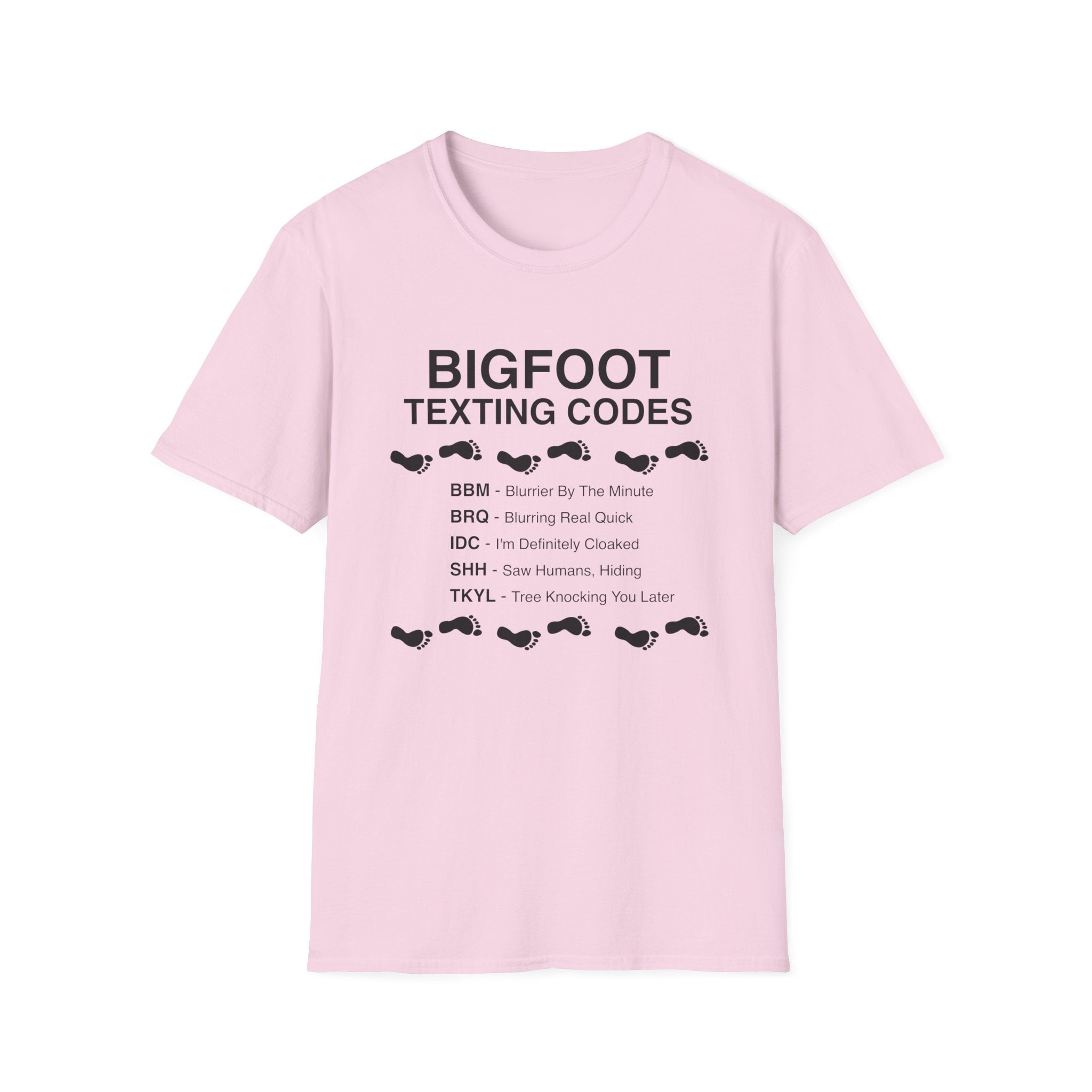 Bigfoot Texting Codes T-Shirt — Funny Sasquatch Emoji Trail Tee