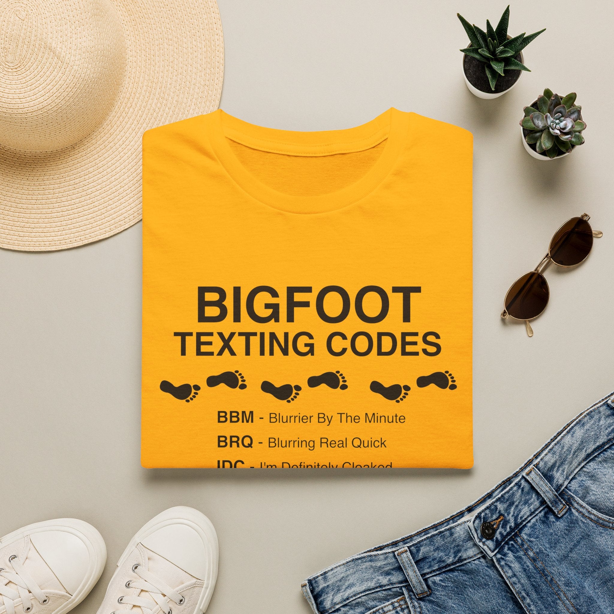 Bigfoot Texting Codes T-Shirt — Funny Sasquatch Emoji Trail Tee