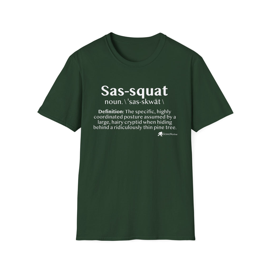 Sas‑Squat Definition T-Shirt — Funny Bigfoot Dictionary Tee