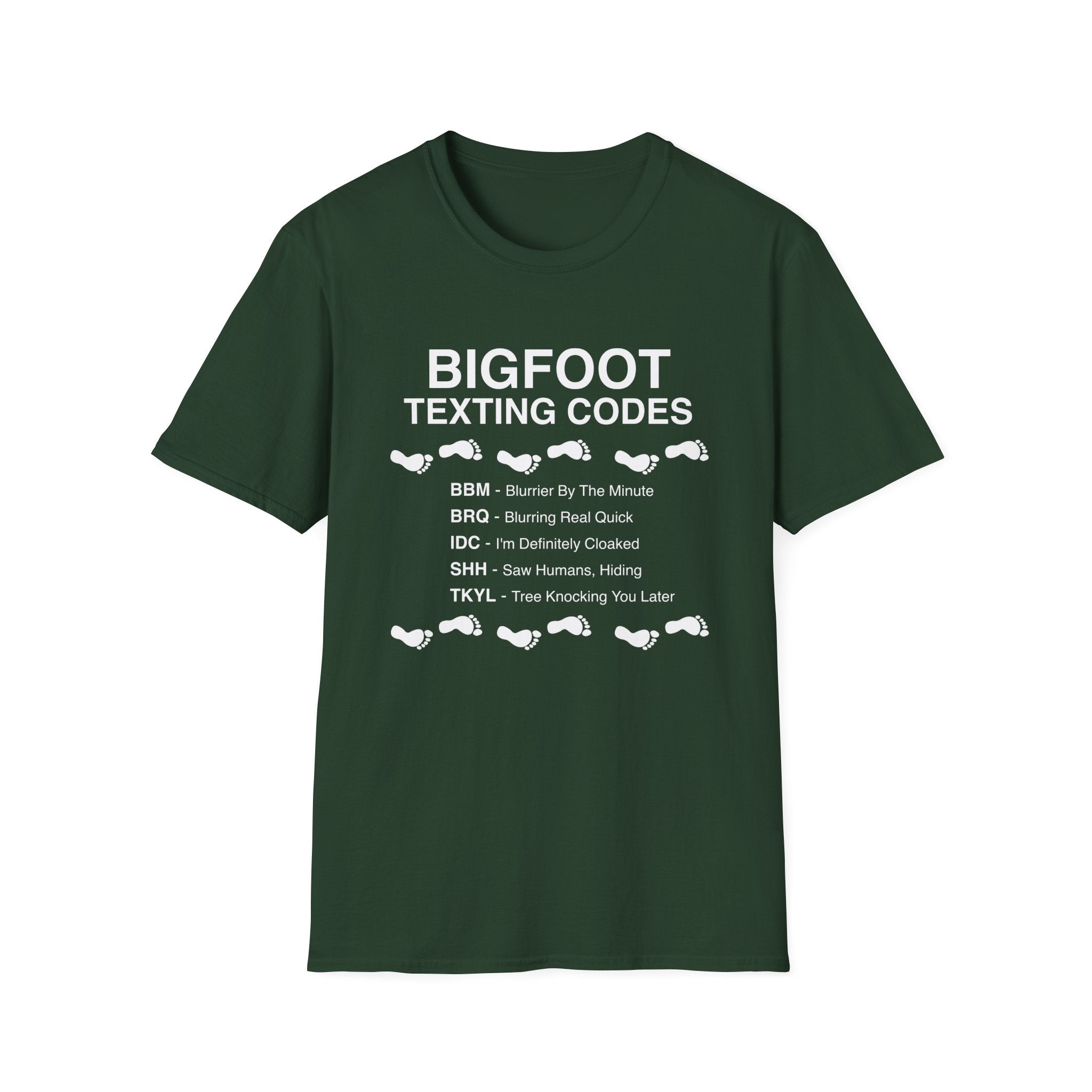 Bigfoot Texting Codes T-Shirt — Funny Sasquatch Emoji Trail Tee