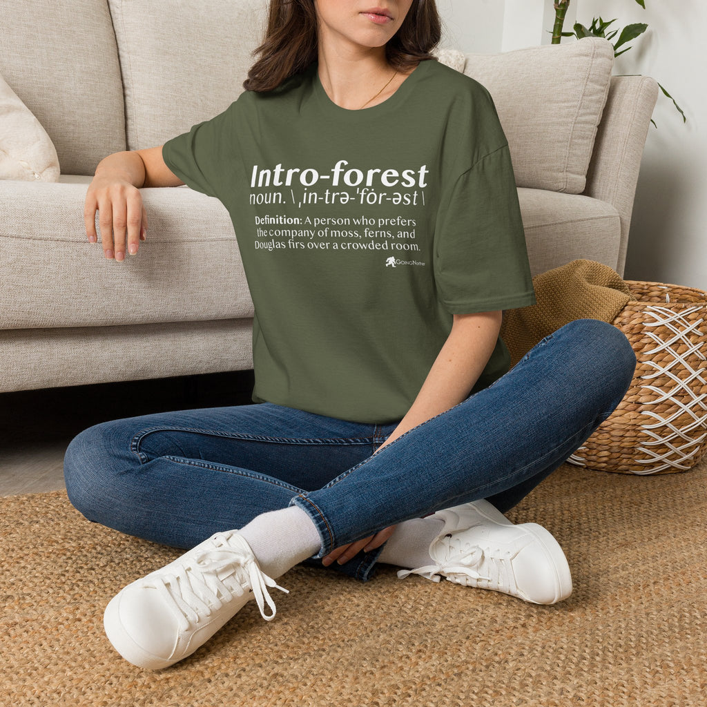 Intro-Forest Sasquatch Definition T-Shirt — Funny Bigfoot Introvert Tee