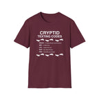 Cryptid Texting Codes T-Shirt — Funny Bigfoot/Nessie Sasquatch Meme Tee for Cryptid Fans