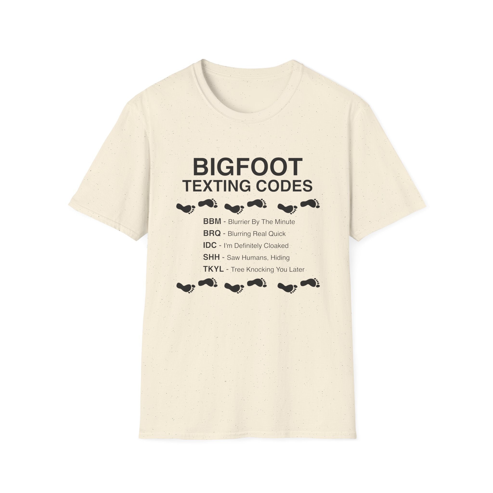 Bigfoot Texting Codes T-Shirt — Funny Sasquatch Emoji Trail Tee
