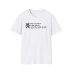 T-Shirt — "Desperate for Peace" Minimalist Text "Bigfoot" Tee