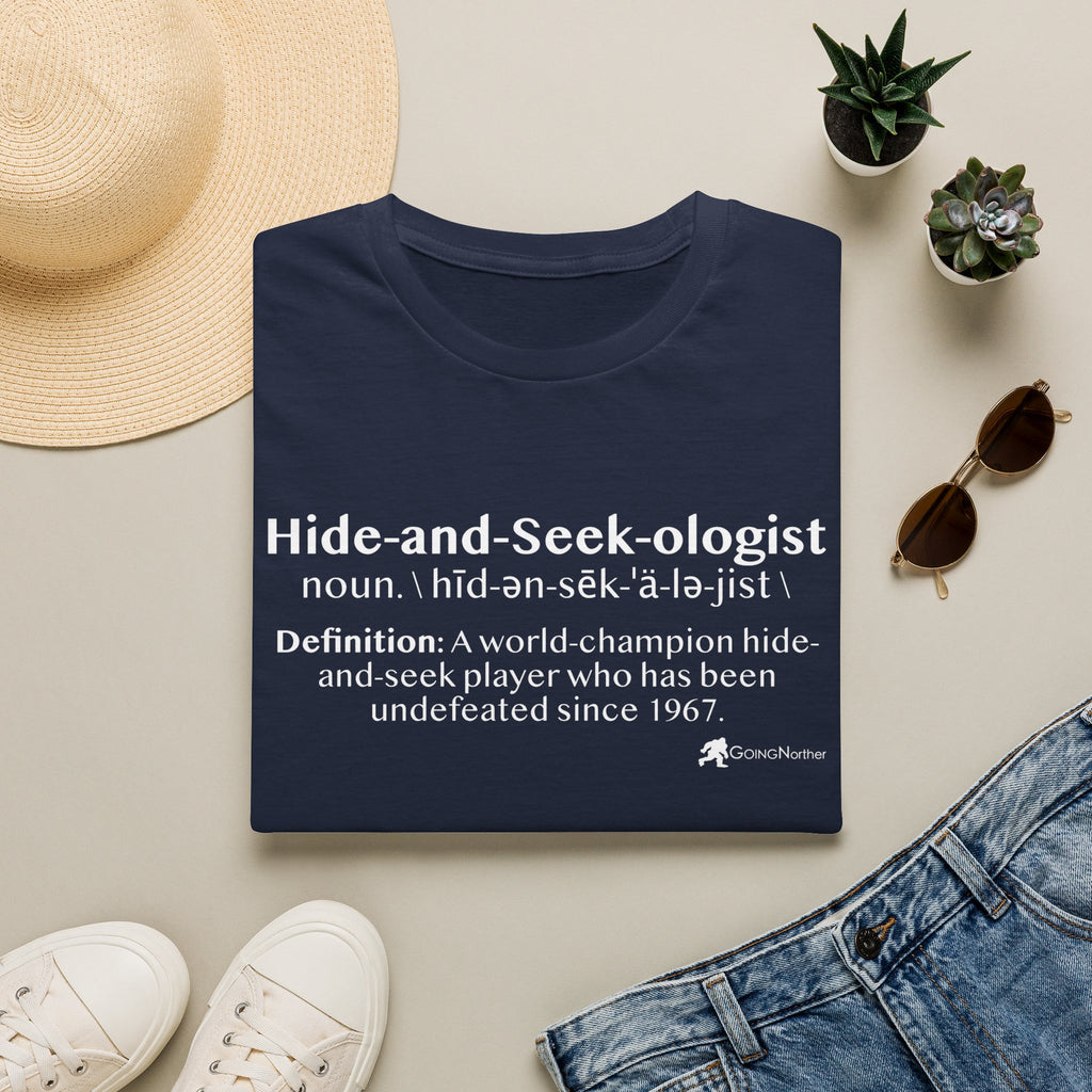 Bigfoot "Hide-and-Seek-ologist" T-Shirt — Funny Sasquatch Definition Tee