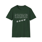 Pine & Pack Wolf Pack Tee — 'The northern wind carries two things' Paw Print Shirt