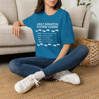 Daily Squatch Texting Codes T-Shirt — Funny Sasquatch Footprint Tee for Bigfoot Fans