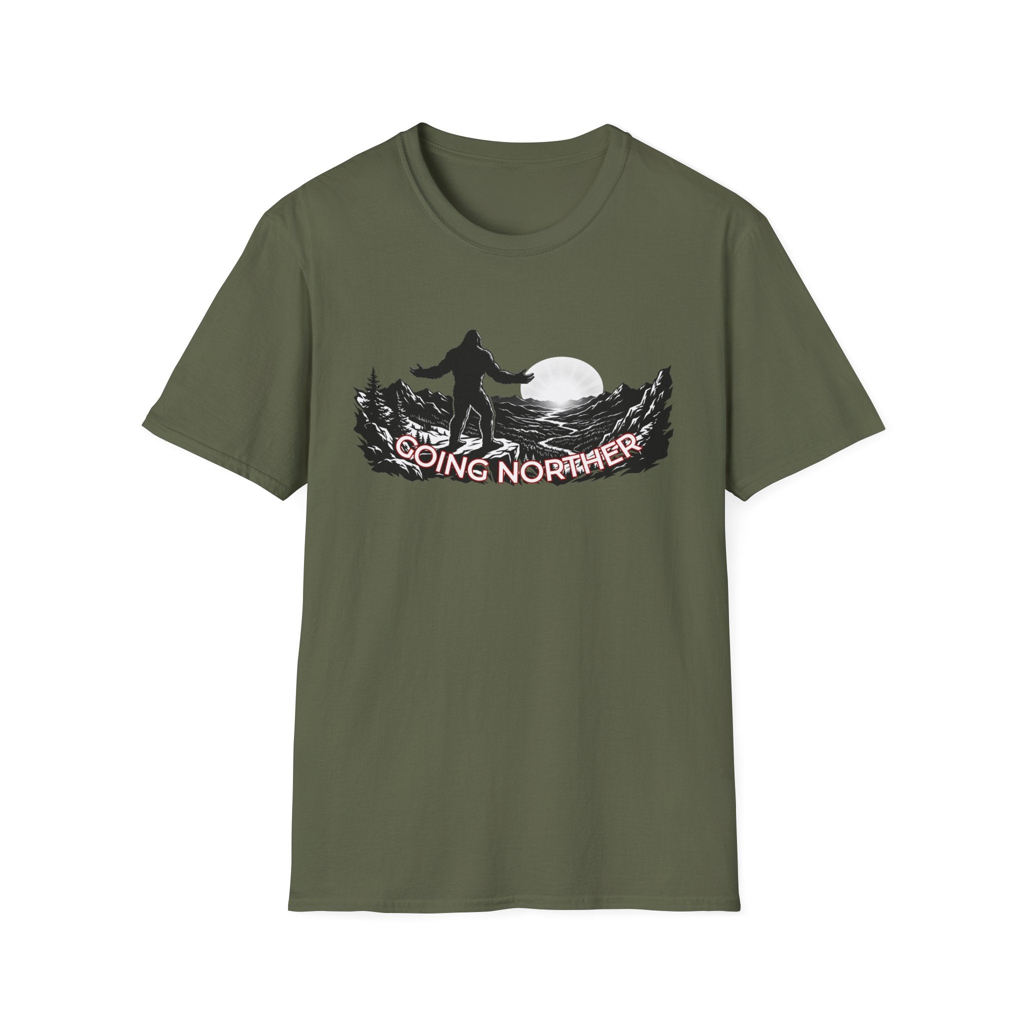 Going Norther Bigfoot Moonlit Mountain T-Shirt