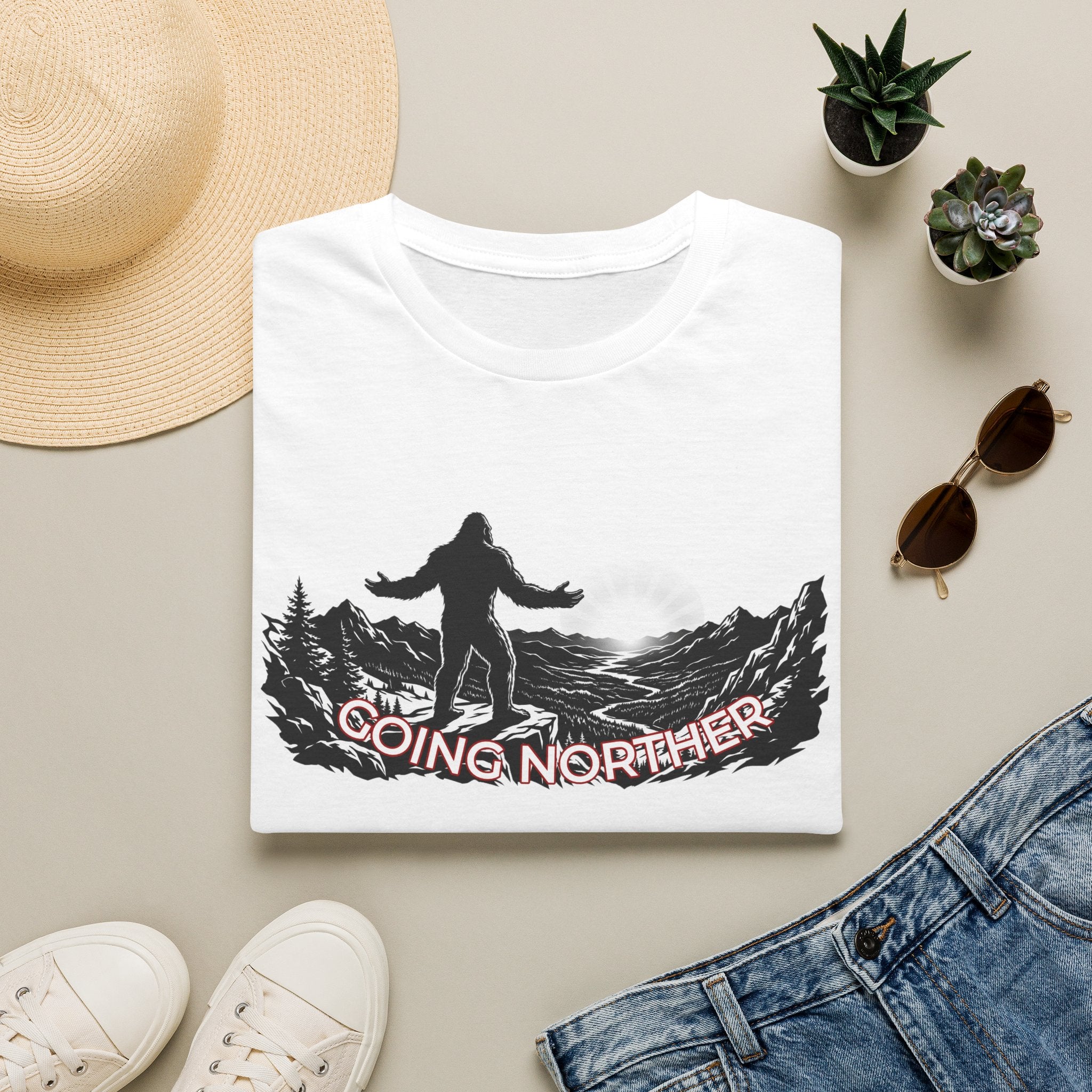Going Norther Bigfoot Moonlit Mountain T-Shirt