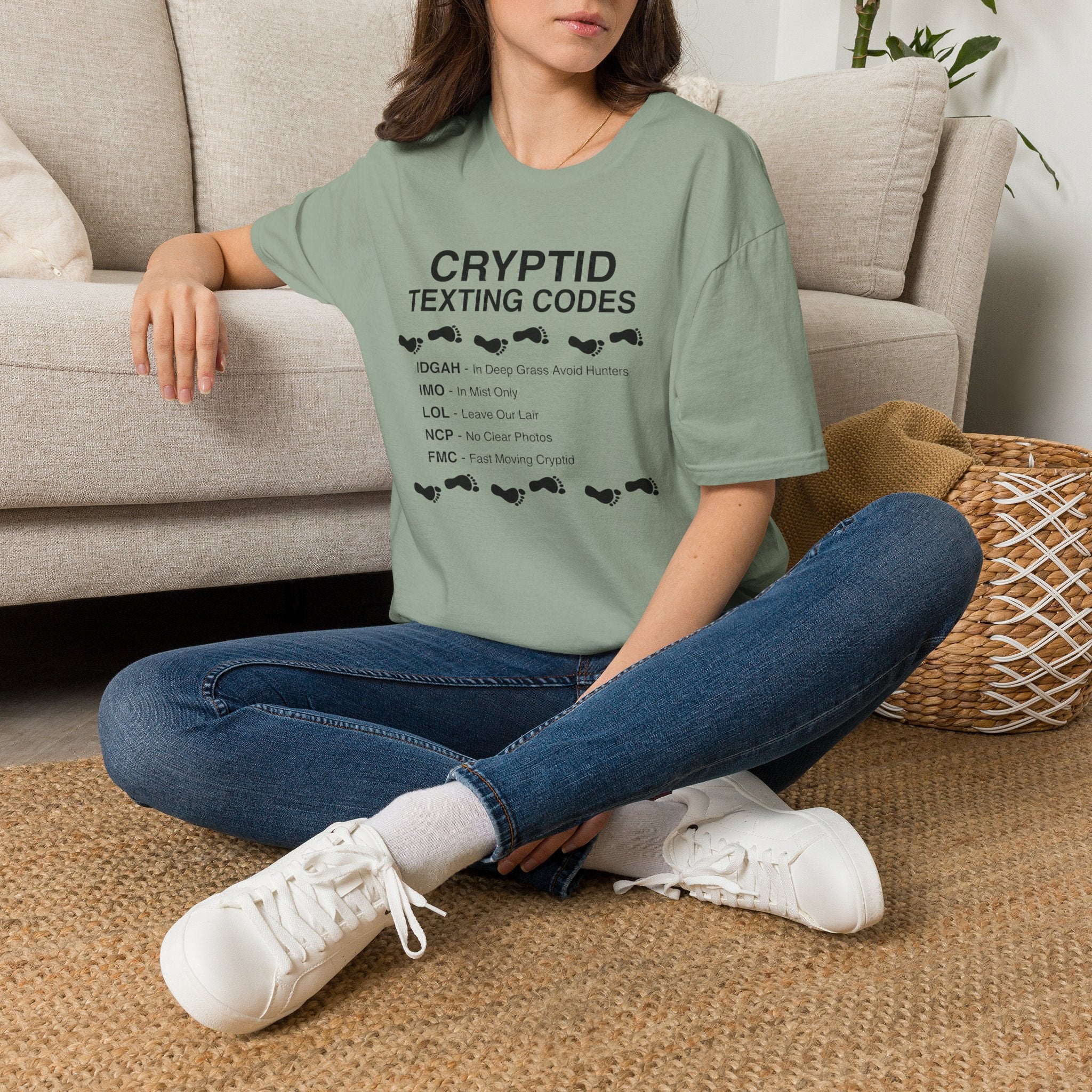Cryptid Texting Codes T-Shirt — Funny Bigfoot/Nessie Sasquatch Meme Tee for Cryptid Fans