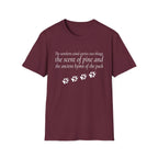 Pine & Pack Wolf Pack Tee — 'The northern wind carries two things' Paw Print Shirt