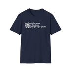 T-Shirt — "Desperate for Peace" Minimalist Text "Bigfoot" Tee