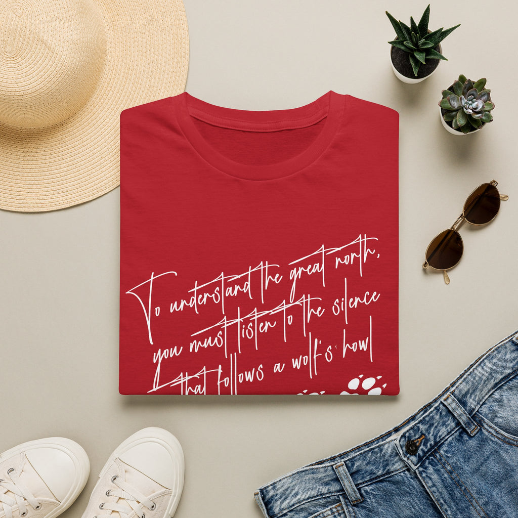 T-Shirt — "To Understand the Great North" Wolf Paw Graphic Tee