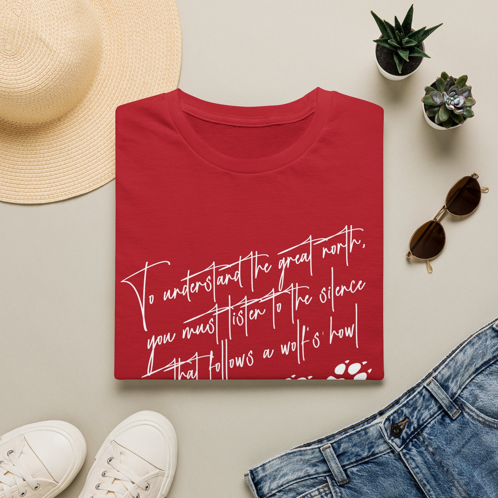 T-Shirt — "To Understand the Great North" Wolf Paw Graphic Tee