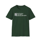T-Shirt — "Desperate for Peace" Minimalist Text "Bigfoot" Tee