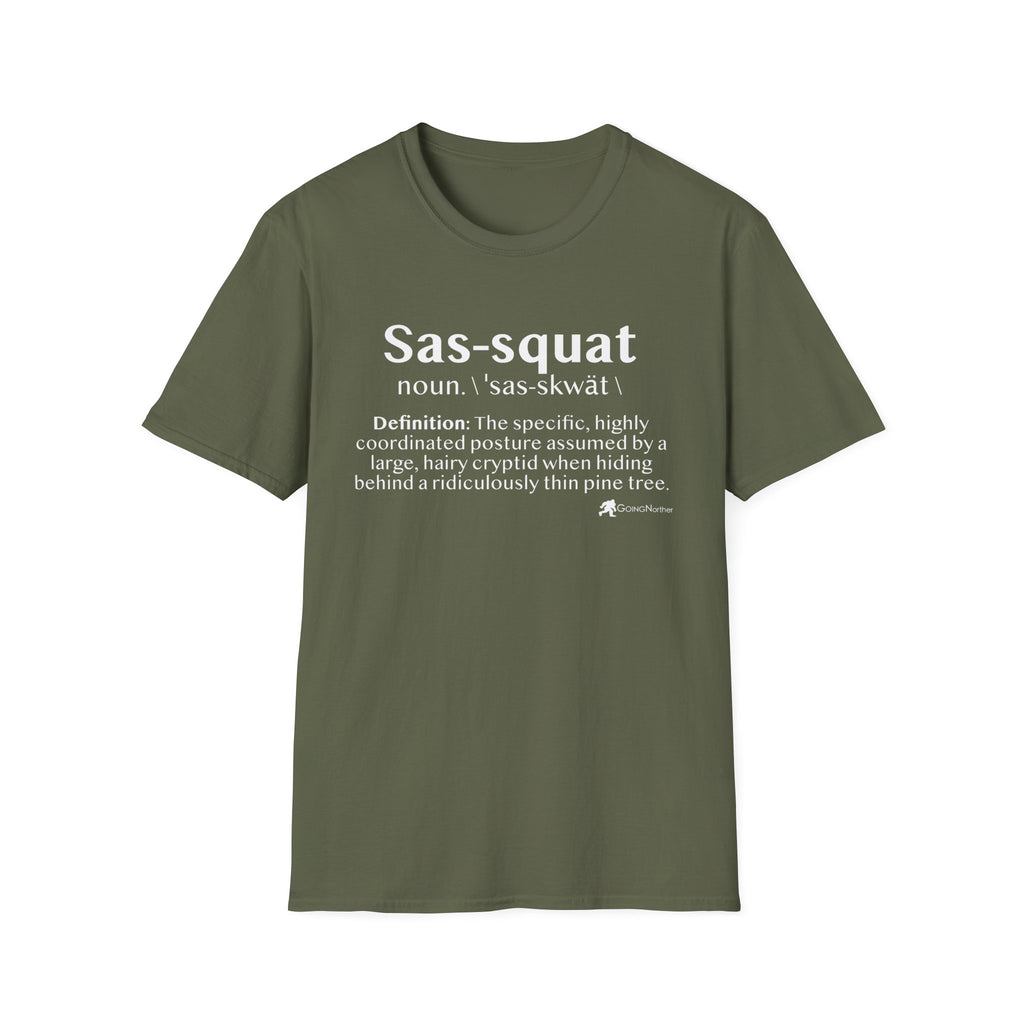 Sas‑Squat Definition T-Shirt — Funny Bigfoot Dictionary Tee