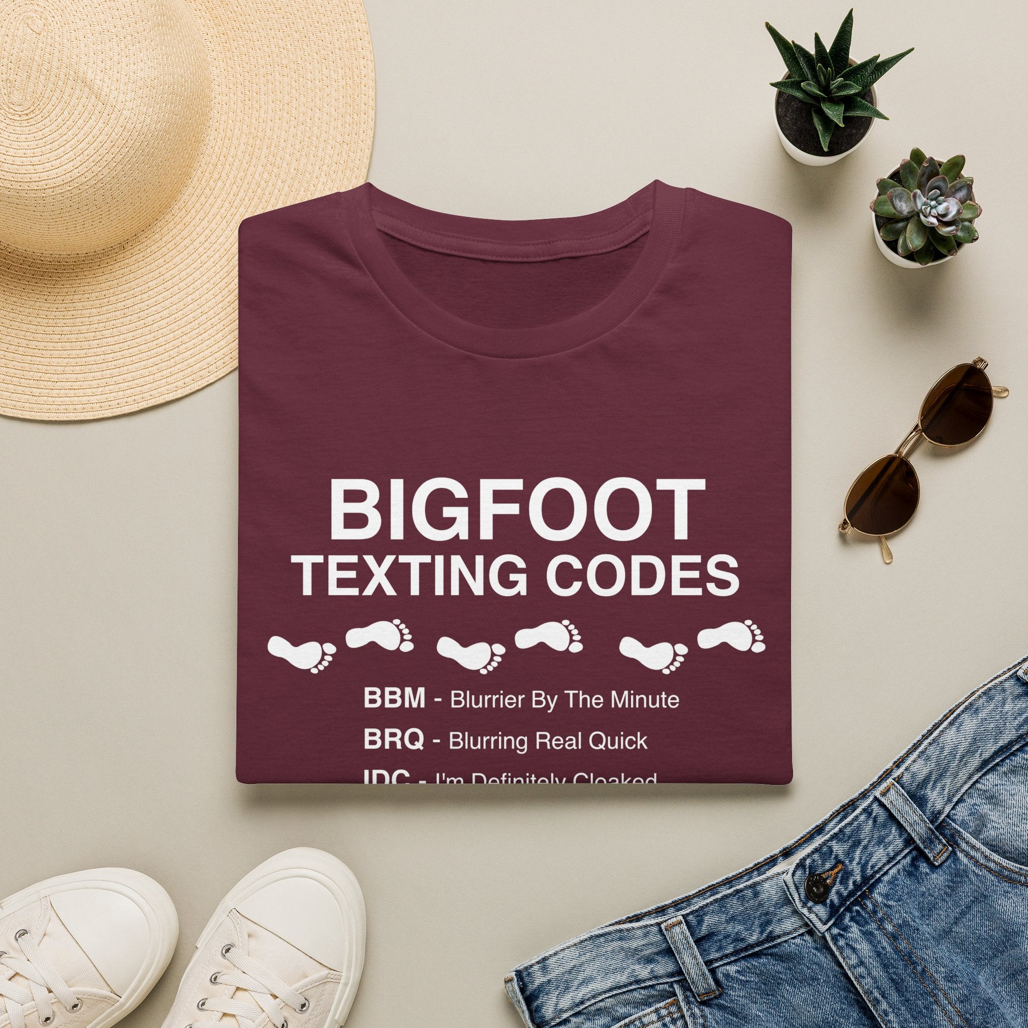 Bigfoot Texting Codes T-Shirt — Funny Sasquatch Emoji Trail Tee