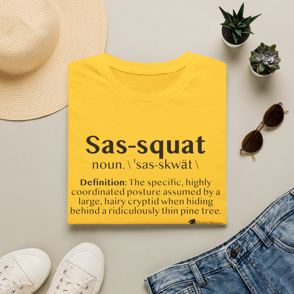 Sas‑Squat Definition T-Shirt — Funny Bigfoot Dictionary Tee