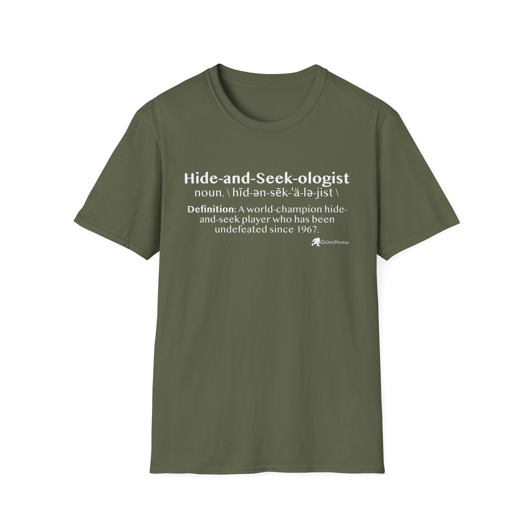 Bigfoot "Hide-and-Seek-ologist" T-Shirt — Funny Sasquatch Definition Tee