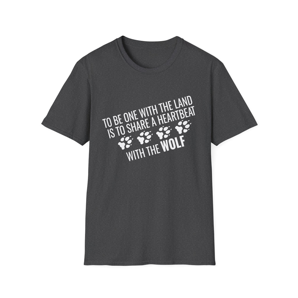 Wolf Paw Print T-Shirt – "To Be One With The Land Is To Share A Heartbeat With The Wolf"