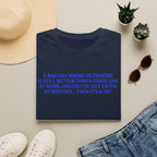 Funny Hiking T-Shirt - A Bad Day Outdoors vs. Bigfoot Tie
