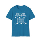 Bigfoot Texting Codes T-Shirt — Funny Sasquatch Emoji Trail Tee