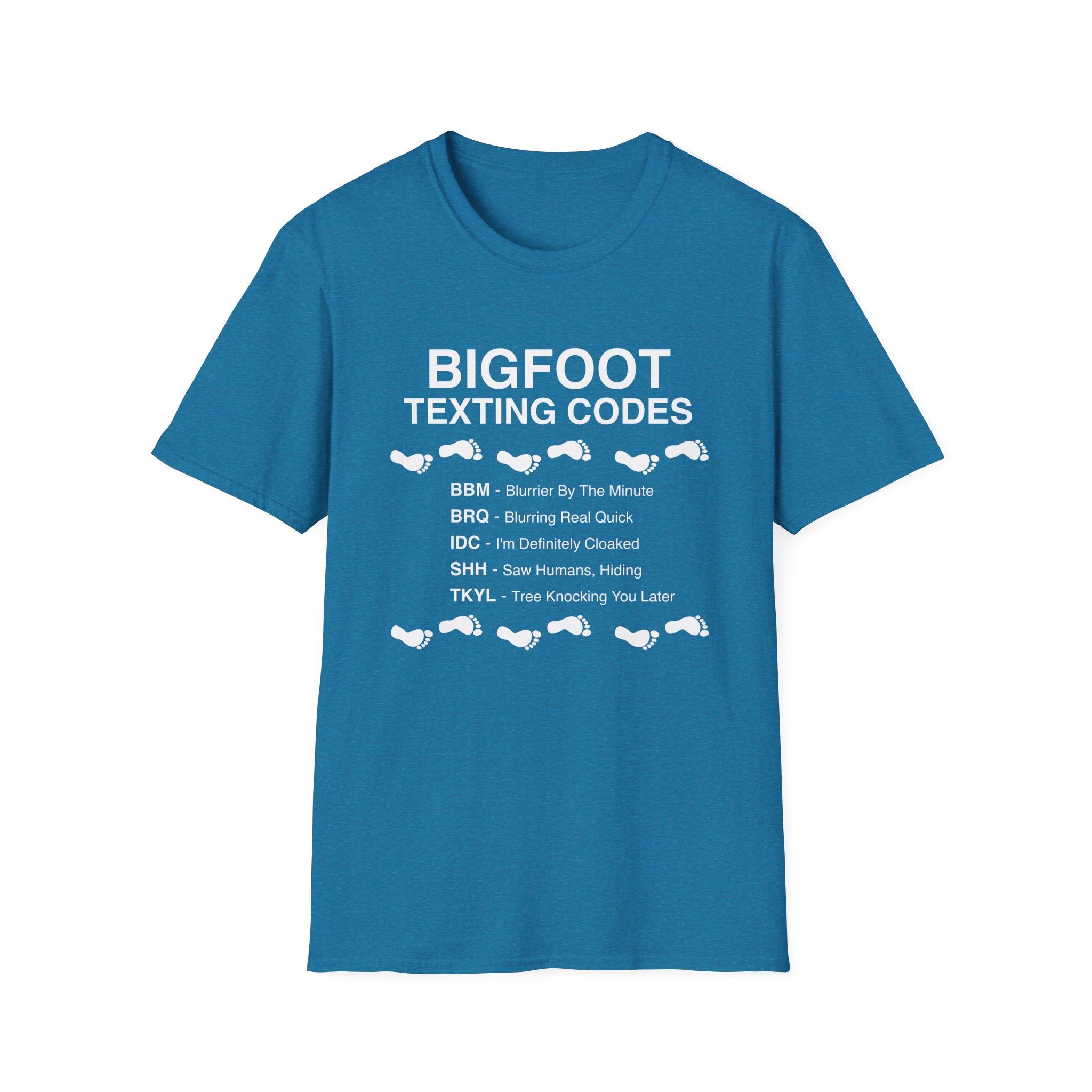Bigfoot Texting Codes T-Shirt — Funny Sasquatch Emoji Trail Tee