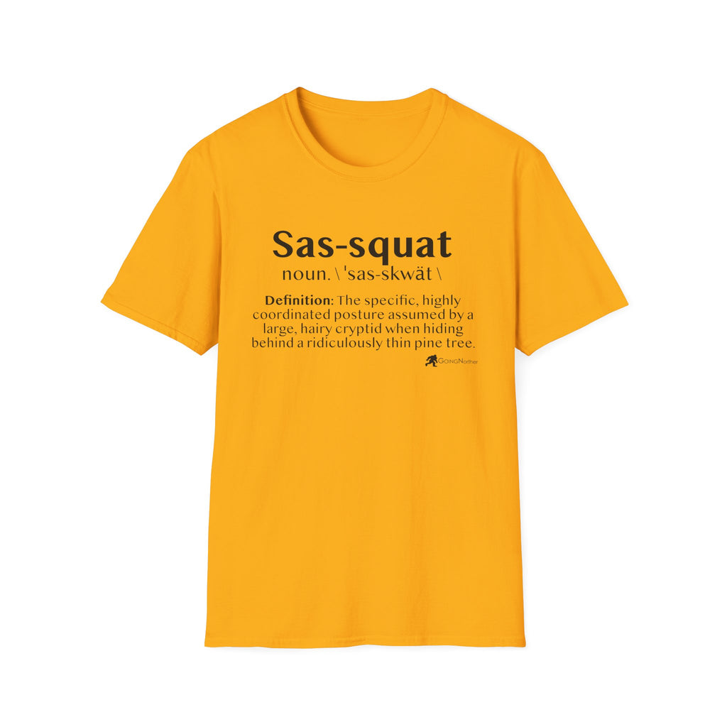 Sas‑Squat Definition T-Shirt — Funny Bigfoot Dictionary Tee