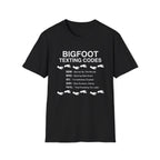 Bigfoot Texting Codes T-Shirt — Funny Sasquatch Emoji Trail Tee