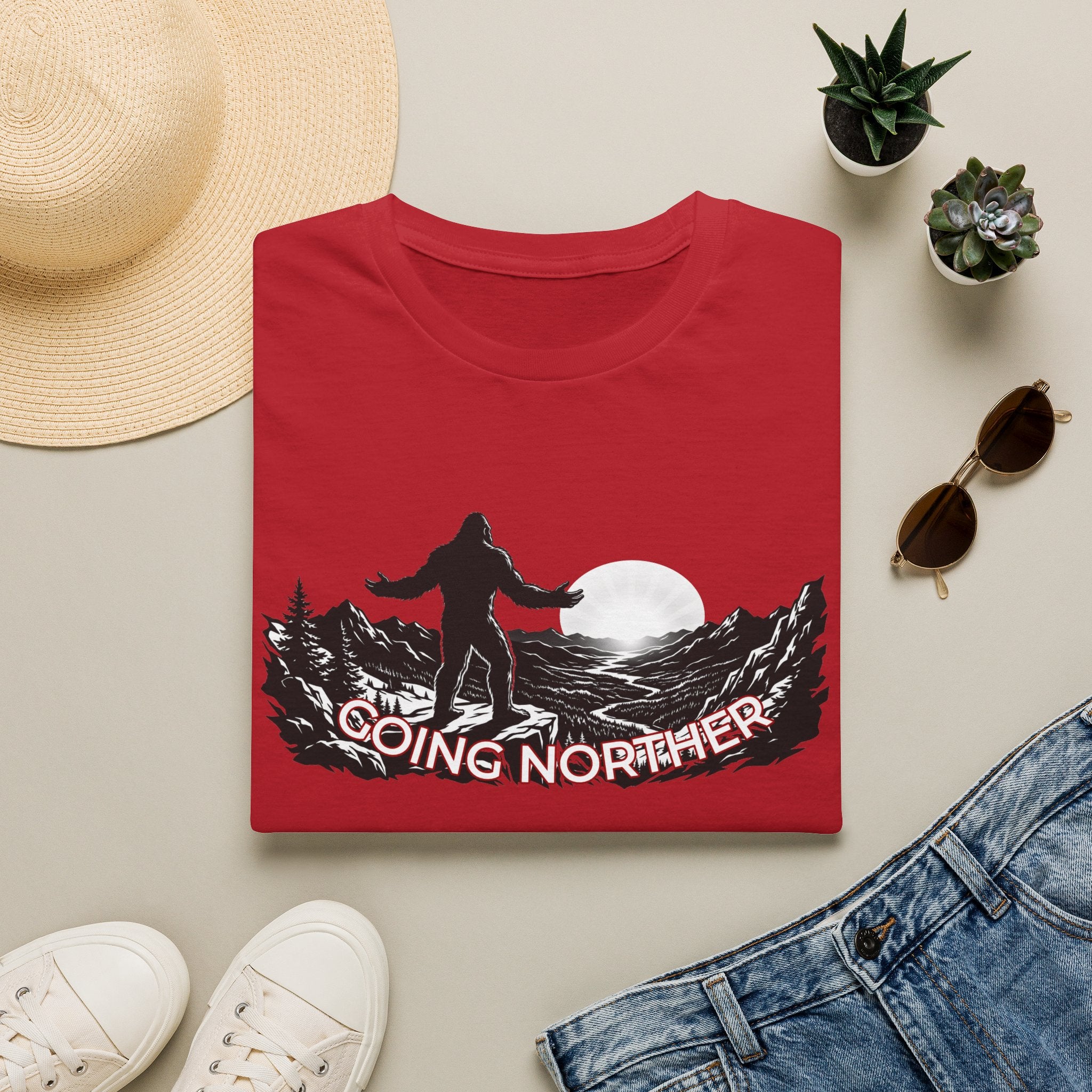 Going Norther Bigfoot Moonlit Mountain T-Shirt