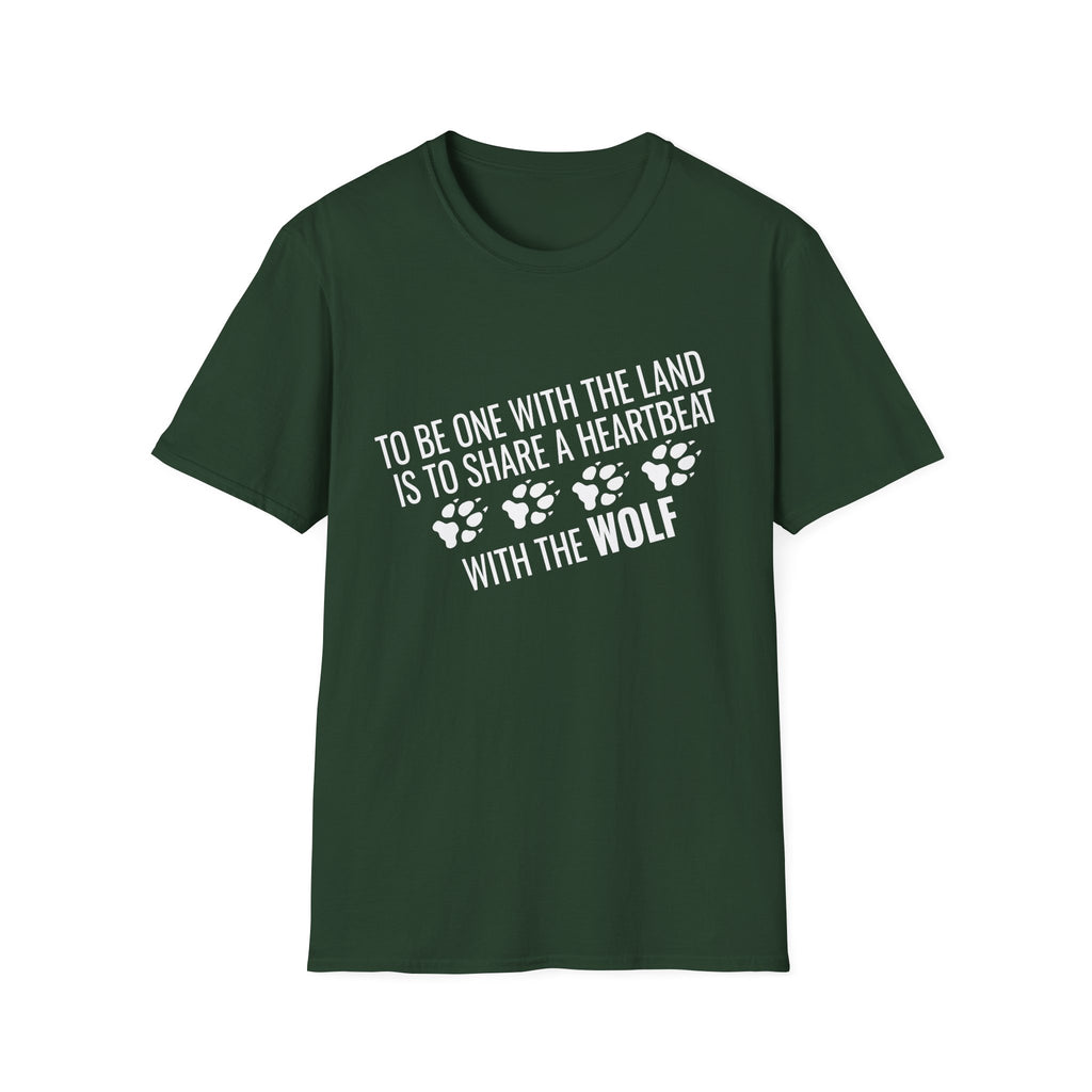 Wolf Paw Print T-Shirt – "To Be One With The Land Is To Share A Heartbeat With The Wolf"