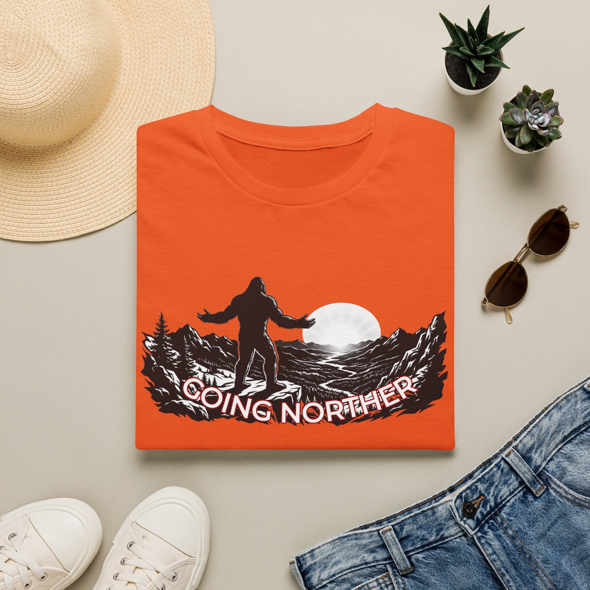 Going Norther Bigfoot Moonlit Mountain T-Shirt