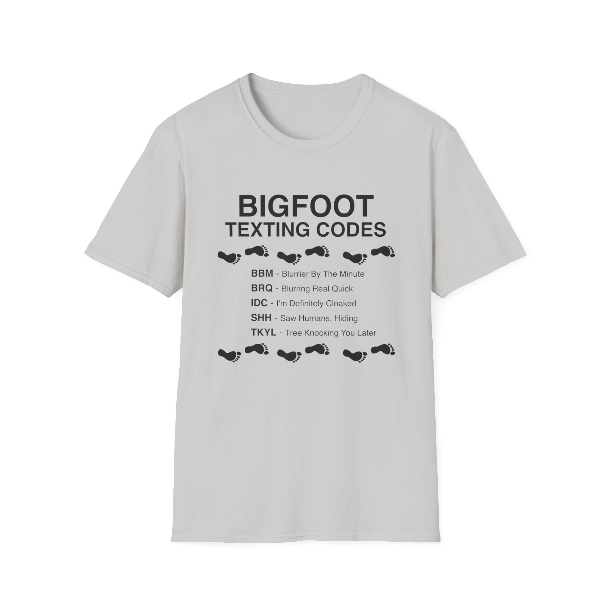 Bigfoot Texting Codes T-Shirt — Funny Sasquatch Emoji Trail Tee