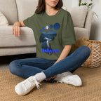 Bigfoot Footprint 'Believe!' Tee — Moonlit Northern Lake Graphic T-Shirt