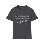 Pine & Pack Wolf Pack Tee — 'The northern wind carries two things' Paw Print Shirt