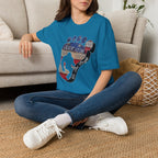 Going Norther Bigfoot T-Shirt — Footprint Silhouette with Distressed Flag "EST. 1776 - We The People"