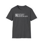 T-Shirt — "Desperate for Peace" Minimalist Text "Bigfoot" Tee