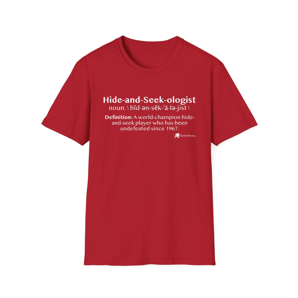 Bigfoot "Hide-and-Seek-ologist" T-Shirt — Funny Sasquatch Definition Tee