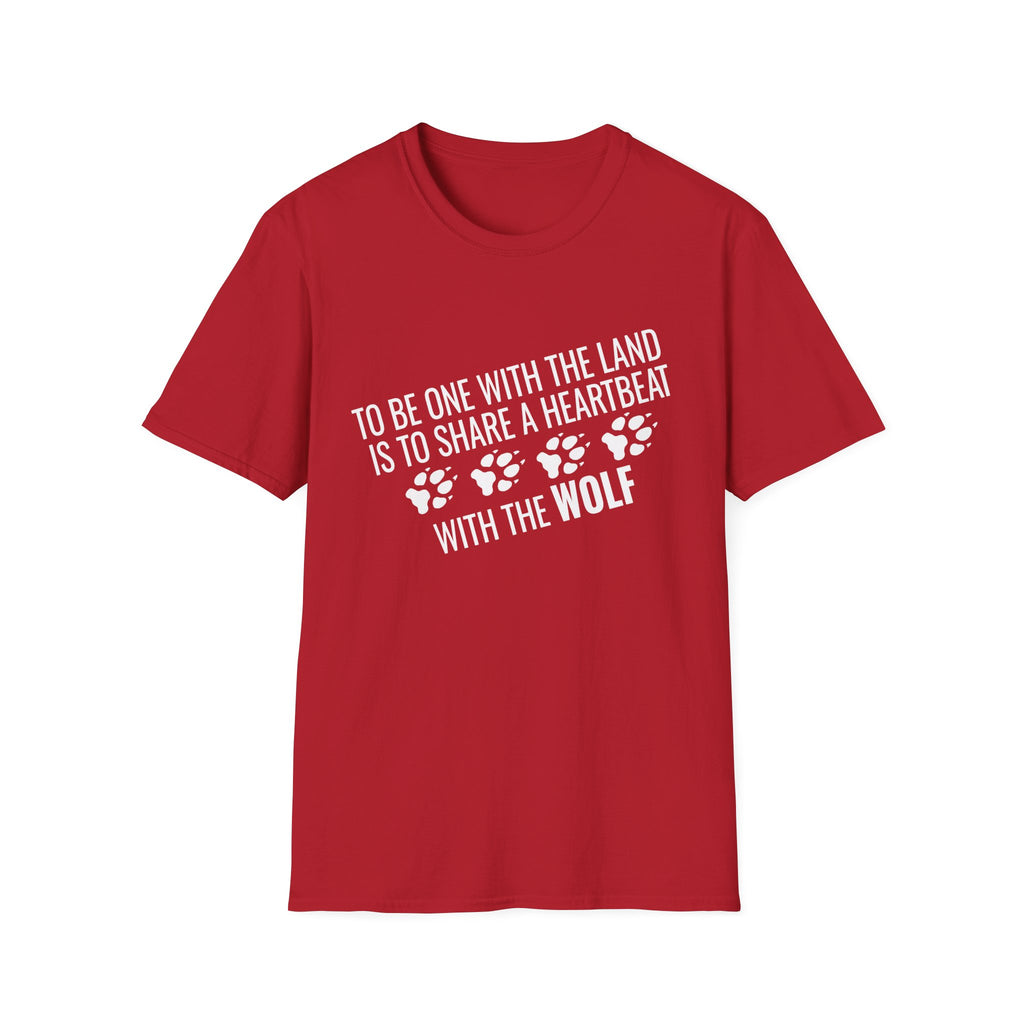 Wolf Paw Print T-Shirt – "To Be One With The Land Is To Share A Heartbeat With The Wolf"