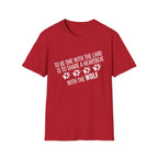 Wolf Paw Print T-Shirt – "To Be One With The Land Is To Share A Heartbeat With The Wolf"