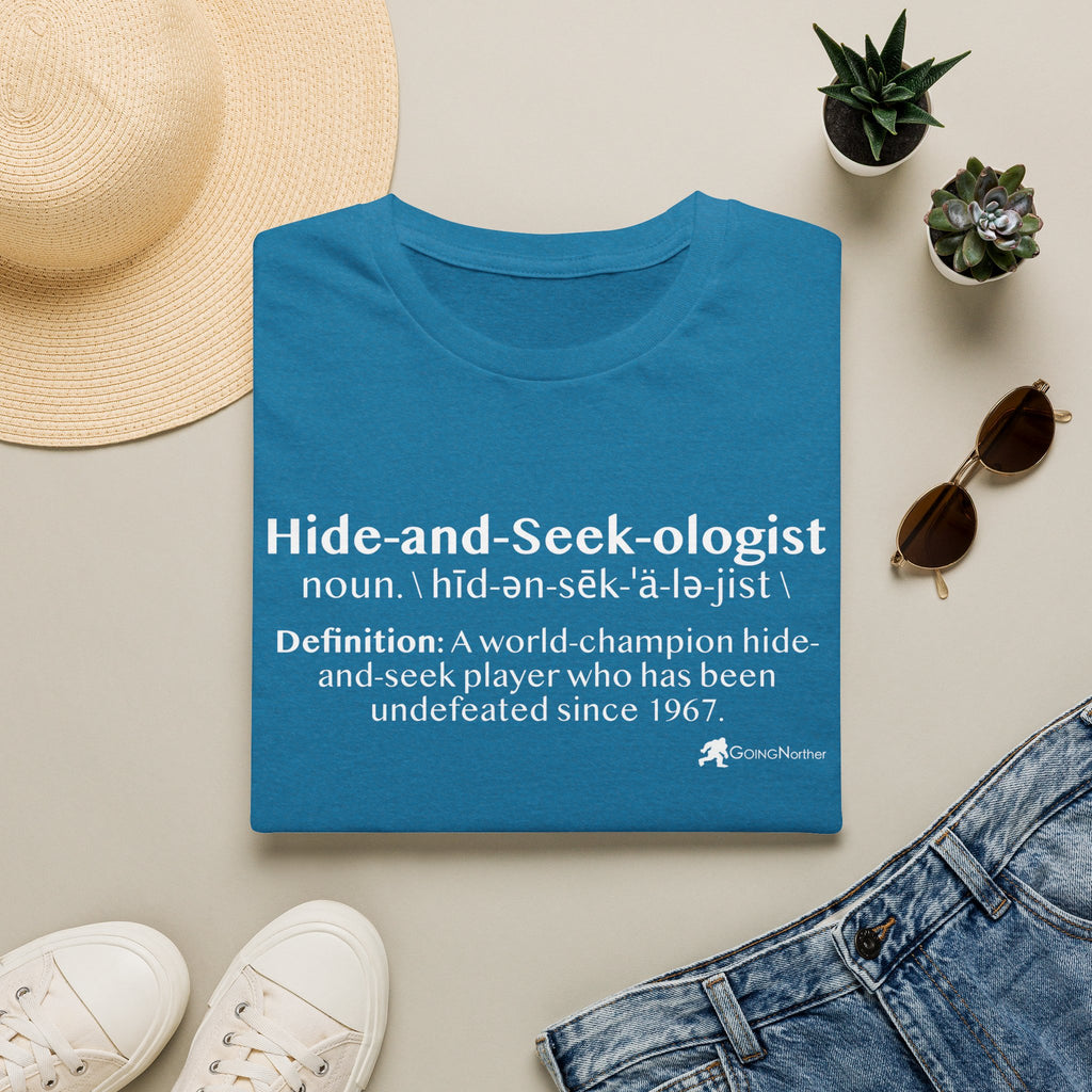 Bigfoot "Hide-and-Seek-ologist" T-Shirt — Funny Sasquatch Definition Tee