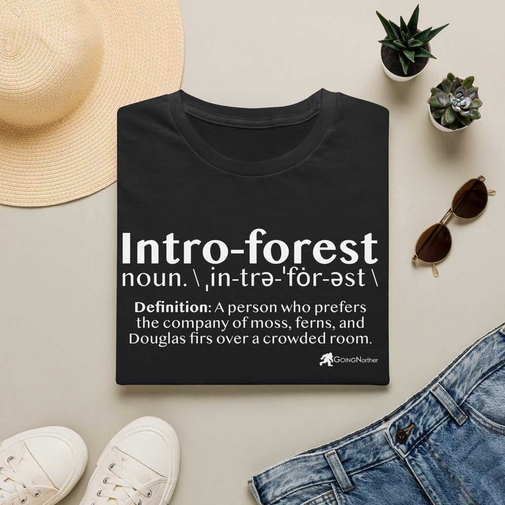 Intro-Forest Sasquatch Definition T-Shirt — Funny Bigfoot Introvert Tee
