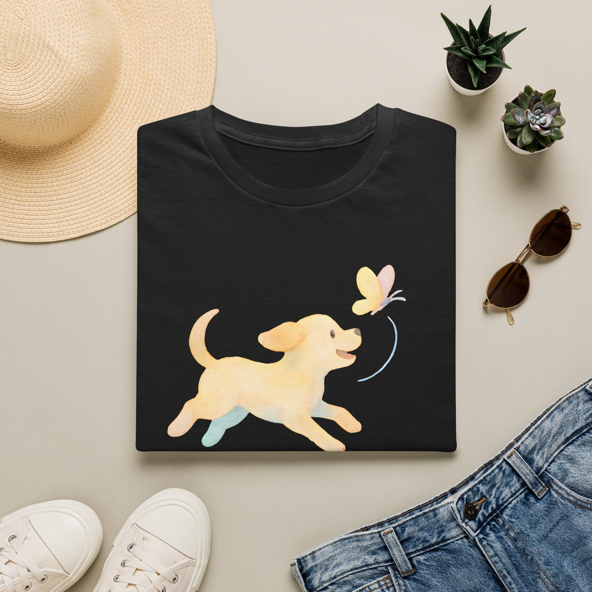 Dog Chasing Butterfly T-Shirt