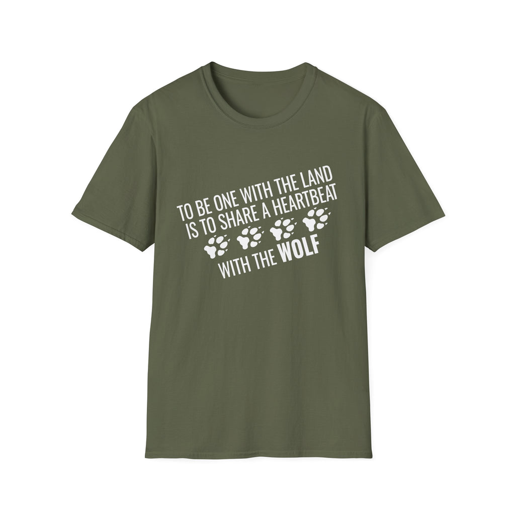 Wolf Paw Print T-Shirt – "To Be One With The Land Is To Share A Heartbeat With The Wolf"