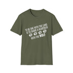 Wolf Paw Print T-Shirt – "To Be One With The Land Is To Share A Heartbeat With The Wolf"