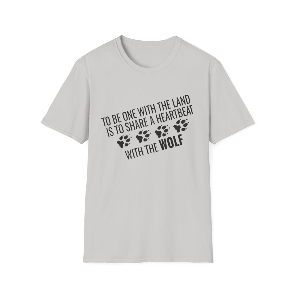 Wolf Paw Print T-Shirt – "To Be One With The Land Is To Share A Heartbeat With The Wolf"
