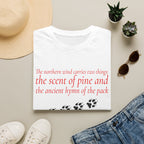 Pine & Pack Wolf Pack Tee — 'The northern wind carries two things' Paw Print Shirt